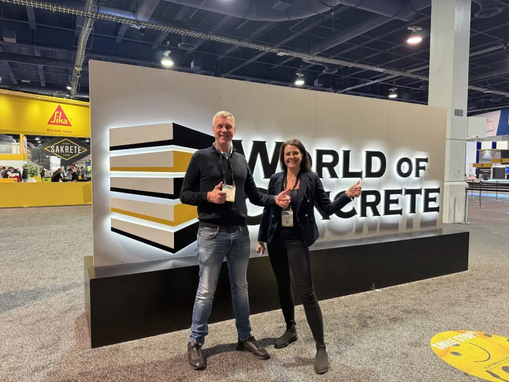 Primostar Group AS CEO Indrek Uusalu and Marketing Manager Keitlin Sammul at World of Concrete for the first time, Las Vegas.