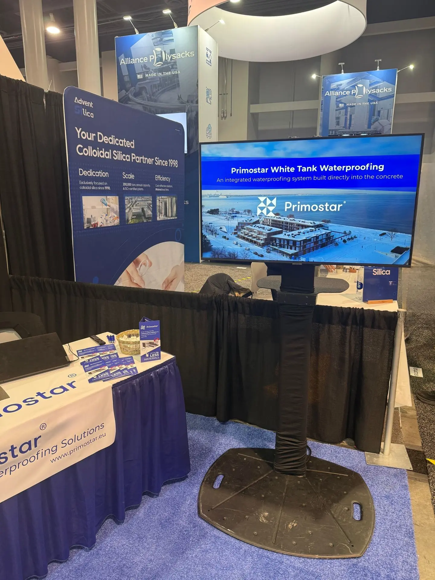 Primostar Group AS video content at World of Concrete 2026, Las Vegas. The image shows our project showcase video.