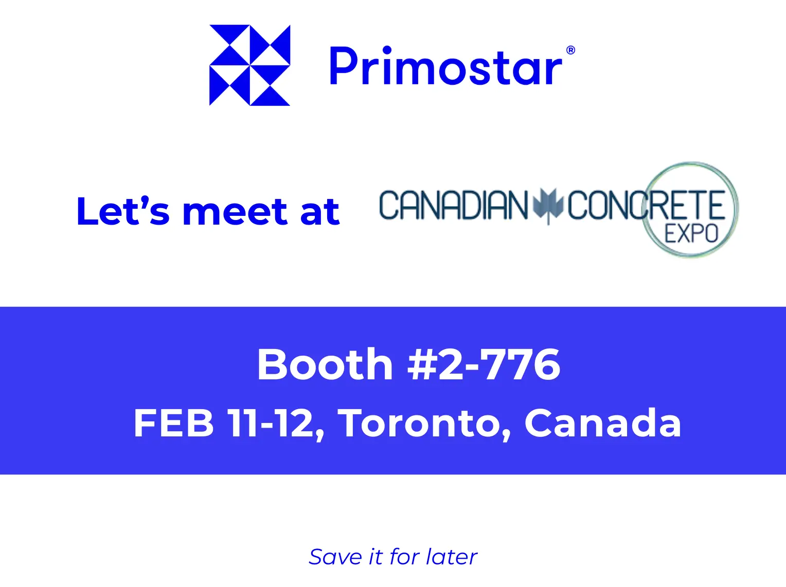 Primostar is at the Canadian Concrete Expo! 2026