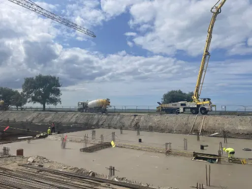 Concrete casting with Crystalline admixture. (Rudus AS)