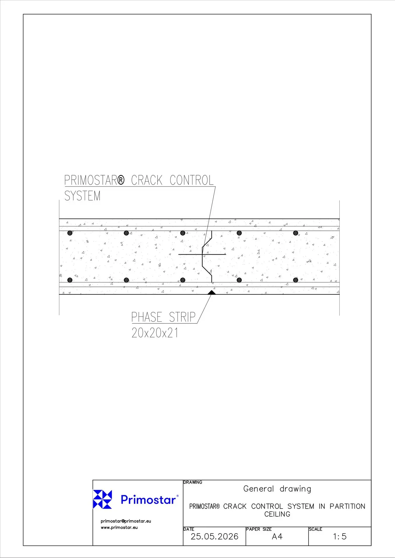 Primostar® Crack Control System в промежуточном потолке Primostar® Crack Control System в промежуточном потолке