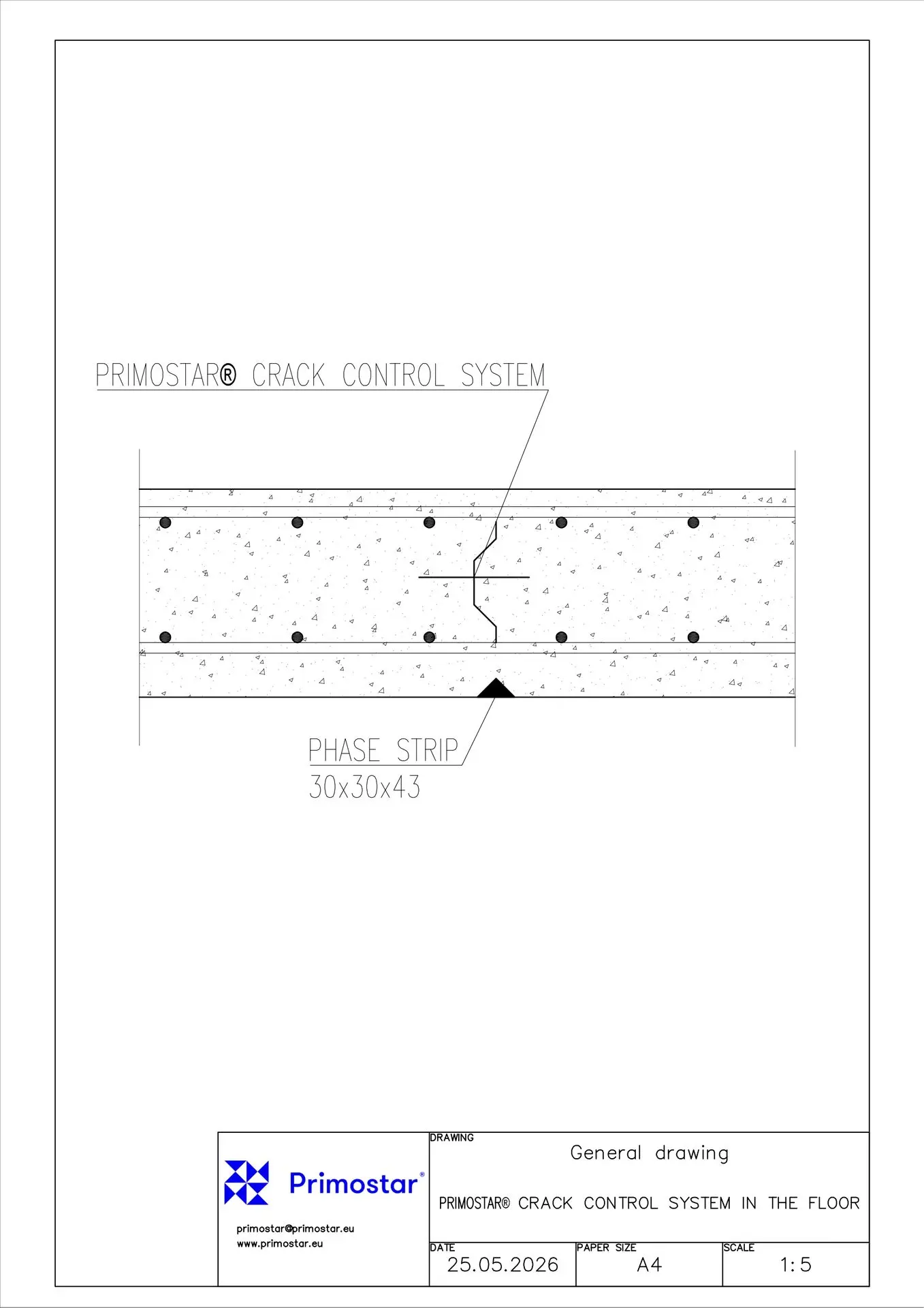 Primostar® Crack Control System в плитах пола Primostar® Crack Control System в плитах пола
